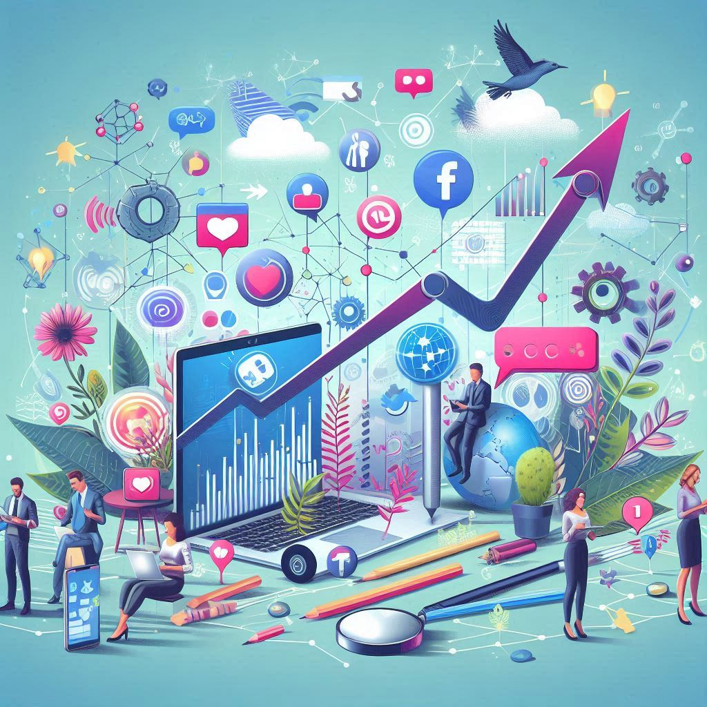 Orangic social media growth illustration.